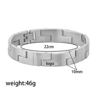 Nueva Pulsera Unisex de Acero Inoxidable Chapada en Oro - Logotipo Grabado con Diseño de Patrón Geométrico - Hipoalergénica, No se Desvanece, Ideal para Regalo