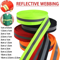 Pita Reflektif Polyester, Strip Reflektif Visibilitas Tinggi, Pita Tenun untuk Kalung Anjing dan Aksesoris Hewan Peliharaan