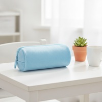 Trousse à crayons en peluche ronde, tube de 20 cm x 7 cm de diamètre, fermeture éclair longitudinale, étui à crayons personnalisé avec logo cousu, mignon, vente en gros