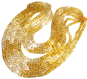Top Natural Citrine Gemstones 16" Strand Rondelle Polished Smooth Loose Beads 3-4.5mm Yellow Uncertified DIY Jewelry - Product Image 1