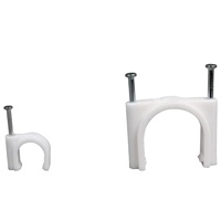 Accessoires de câblage électrique en plastique de haute qualité, clip mural pour câble, agrafe à double clou, fixation plate