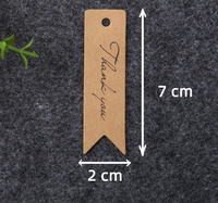 Étiquettes suspendues en papier de vache de 2*7 cm pour emballage de pâtisserie, cadeaux, décorations, messages, remerciements, petits trous