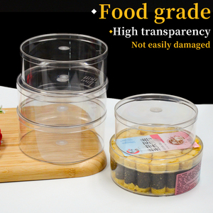 Khả năng vận chuyển cứng nhựa lưu trữ container cho thực phẩm bánh cookie kẹo đồ ăn nhẹ minh bạch cao hộp tròn với nắp - Product Image 2