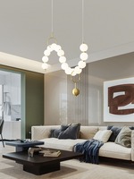 Lámpara de Araña de Hierro y Vidrio de Diseño Francés, Tamaño Mediano, LED, Iluminación Moderna de Lujo para Salas de Estar/Comedores, Elegante Lámpara Planet para Tiendas