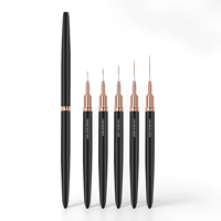 Pinceau professionnel pour nail art à manche noir avec poils en nylon de qualité supérieure, stylo de peinture pour liner, outils de manucure pour salon