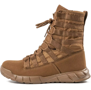 DFDB01 Men Tactical <b>Boots</b> Suede Brown All Seasons Outdoor Durable PU Adult Mesh Fabric for Outdoor <b>Hiking</b> Training Winter Season - Product Image 1