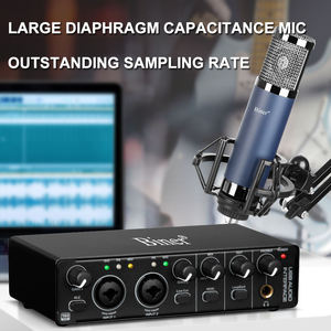 Oem MD22 ghi âm chuyên nghiệp USB giao diện âm thanh với 48V condenser <span class=keywords><strong>microphone</strong></span> Bộ cho phòng thu âm nhạc - Product Image 6