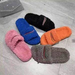 Sandalias de Plataforma para Mujer, Forradas de Peluche, con Bordado, Ligeras, Cálidas, de Lana de Cordero - Product Image 4