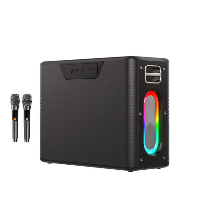 HM-917 Wireless Portable Karaoke Speaker Machine 120W High-Quality Speaker With 2 Wireless Microphones Audio Player Box for Kids