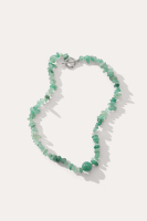 Collier avec pendentif en quartz vert fraise pour femme, certifié CE ASTM REACH, avec fermoir en cuivre plaqué or, par Aquastone Jewelry