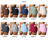 Short de Compression Sport femmes entraînement Yoga entraînement Gym course Ripstop Nylon Sport Shorts avec poches femmes vêtements de sport