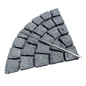 Chine gris prix de gros granit pierre pavés cinq côtés fendus un quart de <span class=keywords><strong>cercle</strong></span> granit <span class=keywords><strong>pavé</strong></span> pierre pour allée jardin - Product Image 1