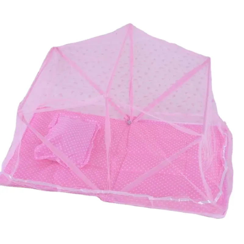 Розовая детская противомоскитная сетка для кровати