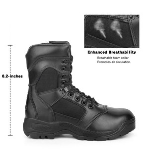 Stivale tattico di fornitura di fabbrica con vera pelle e stivale di sicurezza in acciaio per attrezzature di difesa personale - Product Image 3