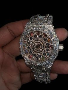 Montre de luxe entièrement sertie de moissanite, personnalisée, moissanite VVS, diamant, pour homme, au meilleur prix - Product Image 3