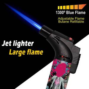 TECHNO-Briquet torche oblique à gaz de luxe rechargeable, 2023 Offre Spéciale, avec logo personnalisé OEM, flamme bleue puissante, vente en gros - Product Image 4