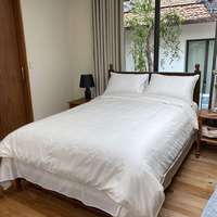Parure de draps 100% Lyocell de bambou biologique certifiée Oeko-TEX, luxueusement douce et rafraîchissante, soyeuse, 4 draps et taies d'oreiller, blanc
