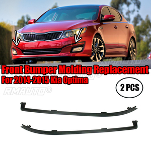 Paire de moulures de pare-chocs avant pour Kia Optima 2014-2015, côté conducteur gauche et côté passager droit, garniture de remplacement noir mat - Product Image 1