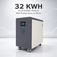 Caja de Batería Huanchu HC-V8 51.2V LiFePO4 32KWh 16s MB56 628Ah JK 300A BMS Kit de Almacenamiento de Energía Solar con Pantalla LCD CANBUS/RS485