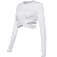 Le plus récent sport serré femmes à manches longues court Fitness sport entraînement Yoga vêtements hauts