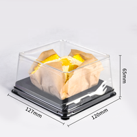 Boîtes d'emballage jetables en PET recyclable pour gâteaux de lune, contenants carrés en plastique pour mini-gâteaux et desserts avec couvercle transparent