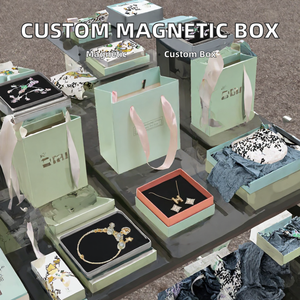 Boîtes en carton rigide magnétiques en gros, personnalisables, couleur luxe, recyclables, aseptiques, avec logo personnalisé pour cadre et petite poignée – Ventes flash - Product Image 2