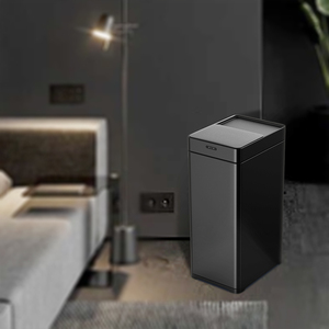 30L Modern Rectangular Black Stainless Steel Sensor Trash <strong>Can</strong> - Smart Motion With Ozone Function, Sliding Lid <strong>Garbage</strong> Bin - Product Image 6
