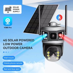 V380 ống kính kép ngoài trời 360 độ ngân hàng điện 4 gam năng lượng mặt trời cctv không dây IP Dome Camera tầm nhìn ban đêm CMOS cảm biến đám mây/SD dữ liệu thẻ - Product Image 5