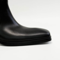 Bottines pour femmes Tar's Same Style en cuir de vachette, bout carré, talon plat, motif léopard, cuir noir, personnalisées, automne-hiver 2026