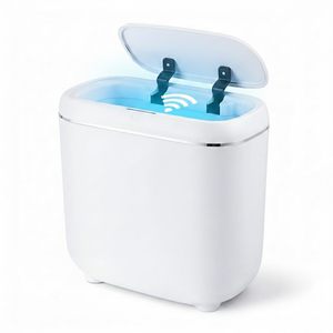 Poubelle intelligente de salle de bain à détection de mouvement automatique en PP ABS, poubelle électrique moderne pour cuisine avec couvercle - Product Image 1