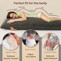 Oreiller long pour adultes avec housse matelassée à motif gourde en fil doré, doux, durable, pliable, réglable, en mousse à mémoire de forme déchiquetée