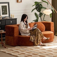 Canapé-lit modulaire gonflable en tissu, style rétro antique, une place, détachable, lavable, pliable, double usage, pour petit appartement