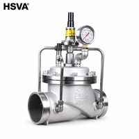 Vanne de régulation de pression à diaphragme à bride en acier inoxydable 304 HSVA, OEM, pour applications acides et hydrauliques, marque Nanhu, AC 220V, taille de port 4