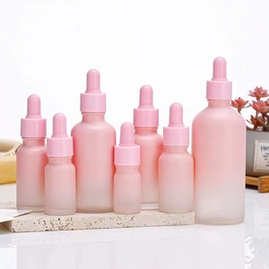 Flacons compte-gouttes en verre rose mat de luxe Offre Spéciale forme de cylindre 5ml 100ml emballage de crème de sérum liquide vide pour huiles essentielles - Product Image 2