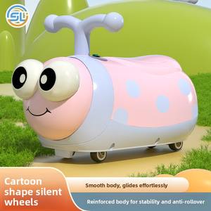 Nieuwe Schattige Cartoon Kid 'S Vierwielige Pinda Auto Met Muziekverlichting 1-5 Jaar Oud Plastic Scooter Peuter Stille Wiel - Product Image 3