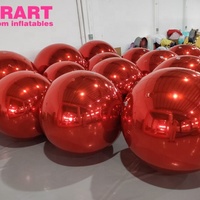 Boule miroir gonflable rouge pour décoration publicitaire Ballon miroir gonflable à prix d'usine pour l'affichage