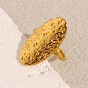 <b>Vintage</b> Anti Tarnish 14k 18k <b>Gold</b> Plated Woman 's Engagement <b>Gold</b> Stainless Steel <b>Gold</b> Nugget <b>Ring</b> for Men Women - Product Image 5