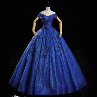 Robe de bal française en dentelle perlée, épaules dénudées, couleur Champagne, robes Quinceanera, grande taille, pas cher, 16 robes