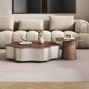 <span class=keywords><strong>Tavolino</strong></span> da Caffè Moderno Italiano in <span class=keywords><strong>Legno</strong></span> Massello, <span class=keywords><strong>Design</strong></span> a Petalo di Farfalla, Stile Semplice a Nuvola, Arredamento per Soggiorno - Product Image 2