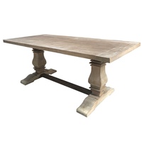 Nouvelle table de salle à manger de style moderne pour 8 personnes, en bois massif avec pieds en tréteau, pour mariage, banquet, décoration
