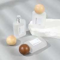 Flacon de parfum de luxe en verre dépoli avec bouchon en bois, rechargeable, portable, vaporisateur de parfum vide, atomiseur