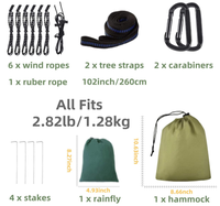 Hamac de camping et de voyage Woqi avec bâche de protection contre la pluie, bâche en nylon et moustiquaire pour l'aventure
