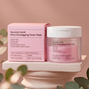 Tampons nettoyants pour le <span class=keywords><strong>visage</strong></span> à l'acide succinique du fabricant, tampons tonifiants à l'acide salicylique pour les pores - Product Image 1