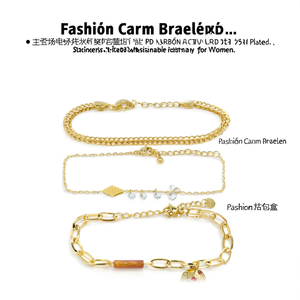 สร้อยข้อมือแฟชั่นชุบทอง PVD ทำจากสแตนเลสสตีล 316L ทนทาน เป็นมิตรต่อสิ่งแวดล้อม สำหรับผู้หญิง - Product Image 2