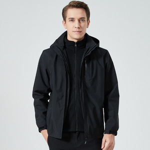 Ensemble deux-pièces d'hiver en extérieur doublé de polaire Casquette détachable trois en un <span class=keywords><strong>Veste</strong></span> de couple chaude transfrontalière - Product Image 1