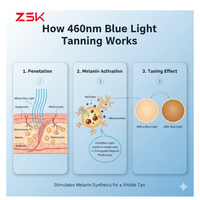 ZSK Machine de bronzage professionnelle pour spa, solarium vertical, machine de bronzage corporel complet, machine de bain de soleil par pulvérisation