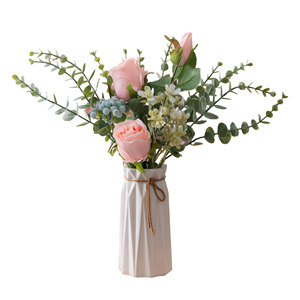 ช่อดอกกุหลาบประดิษฐ์ CallaFloral สีชมพู โพลีเอสเตอร์ สำหรับตกแต่งบ้าน งานแต่งงาน รุ่น YC1052 - Product Image 5