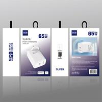 Chargeur mural USB C 65W avec prise britannique 3 broches, charge rapide USB Type C PD 65W, adaptateur de voyage rapide USB-C pour téléphone portable