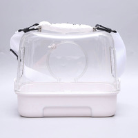 Sac de transport portable en plastique pour oiseaux, perroquets, cochons d'Inde, avec sangle de transport, panoramique, pour voyages en extérieur, modèle Peony, taille moyenne