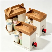 Porte-boissons en carton écologique et recyclable avec doublure aseptique et poignée pour restaurant, boîte à café jetable à emporter